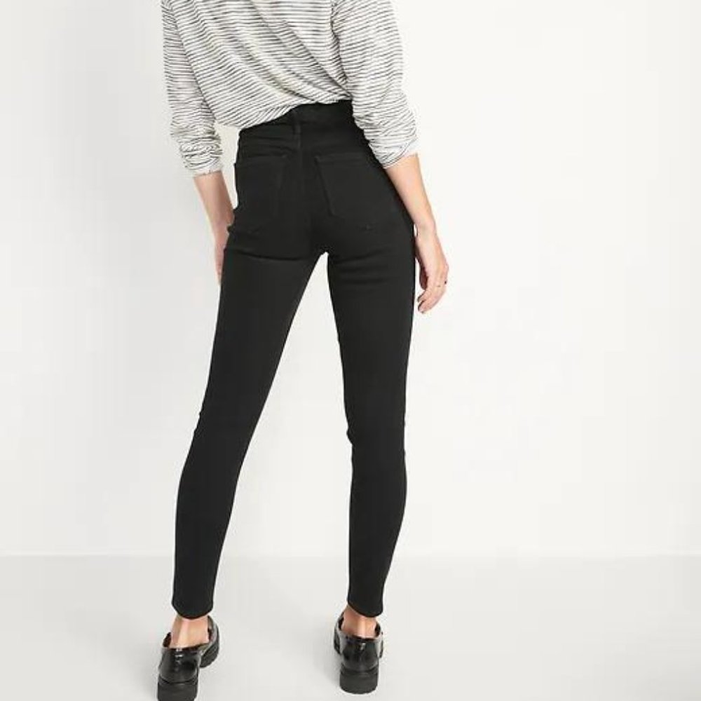 New Old Navy High-Waisted Wow Black-Wash Super-Skinny Ankle Jeans for Women - Picture 2 of 5